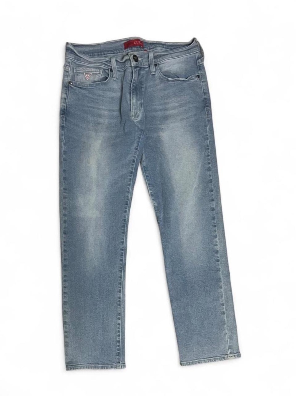 GUESS Men's Light Wash Slim Straight Jeans